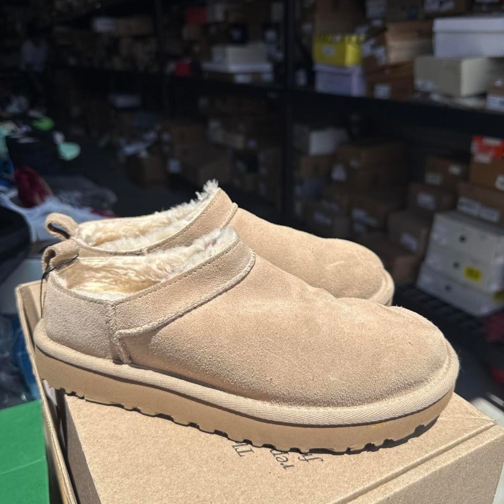 Tan UGG Classic Ultra Mini slippers